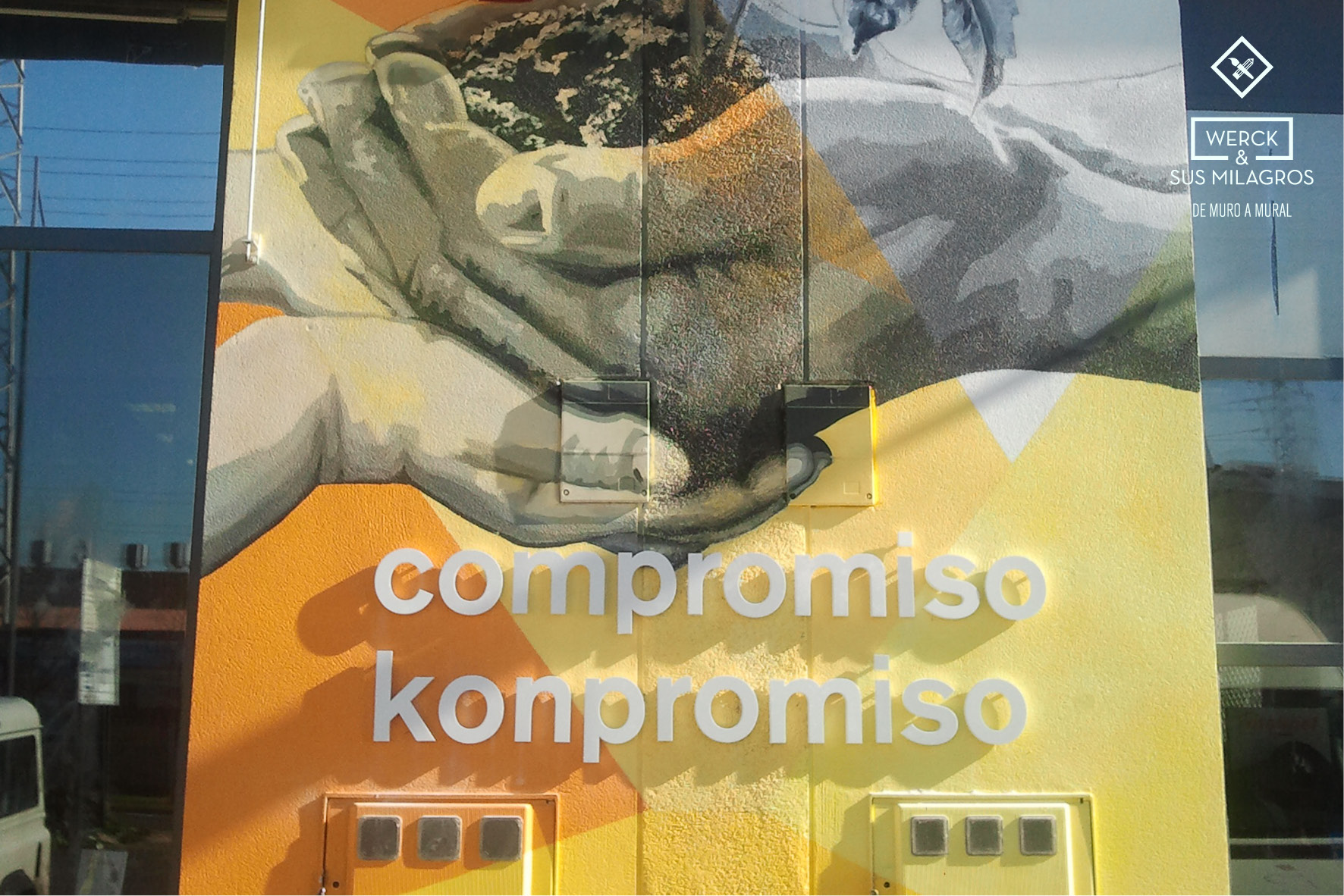 mural empresa, ECHEBARRIA SUMINISTROS INDUSTRIALES, verónica werckmeister, diseño gráfico álava, beatriz sancho etxeberria, milagros a lurdes